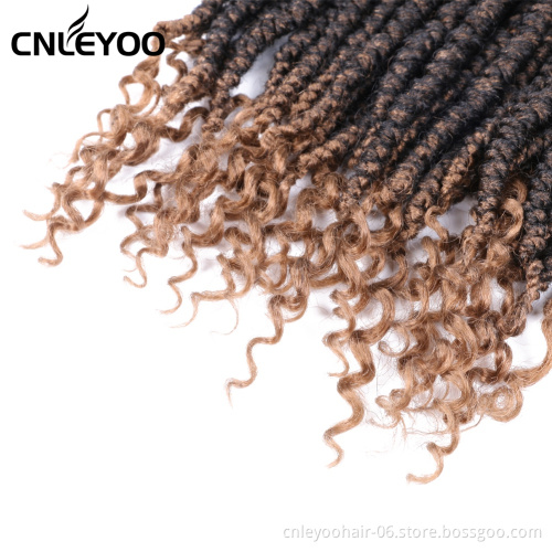 Hot Selling Wholesale High Quality Synthetic Fiber Light Brown Crochet Braid 12 Inch Curly Hair
